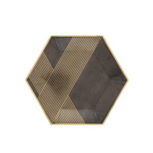 PAPER PLATES 8 PACK BLACK & GOLD