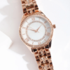 Women's Rose Gold Pearl Face Watch